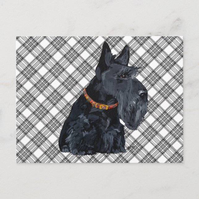 Postale Carte Tartan du Terrier Écossais (Devant)