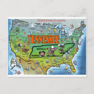 Postale Carte Tennessee USA