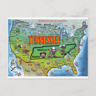 Postale Carte Tennessee USA