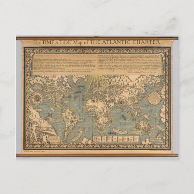 Postale Carte "Time & Tide" de la Charte de l'Atlantique (Devant)