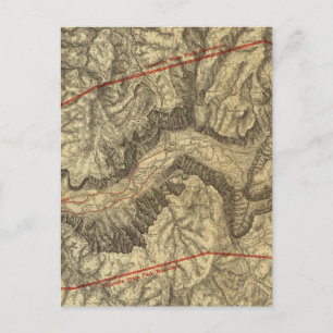 Postale Carte topographique de la vallée de Yosemite