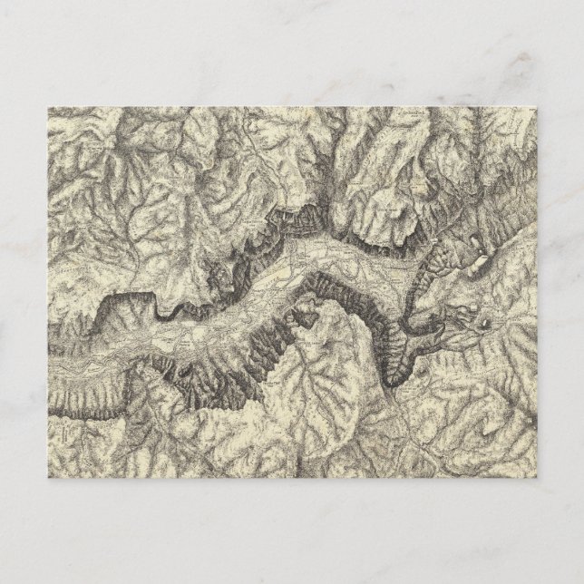 Postale Carte topographique de la vallée de Yosemite (Devant)