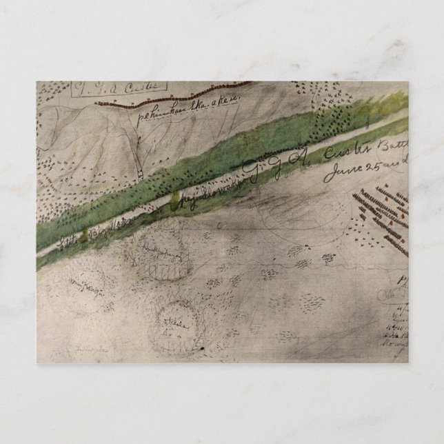Postale Carte topographique du champ de bataille du Litt (Devant)