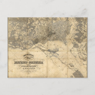 Postale Carte topographique du district de Columbia (1861)