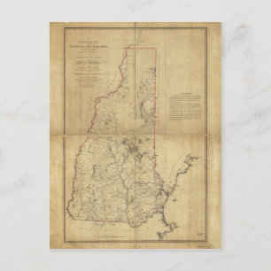 Postale Carte topographique Province du New Hampshire (178