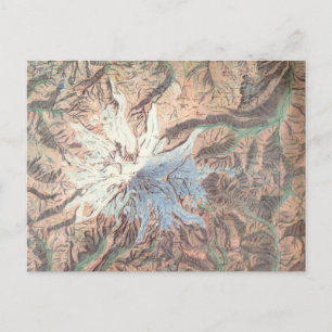 Postale Carte topographique vintage Mount Rainier Washingt