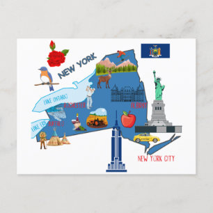 Postale Carte touristique de New York
