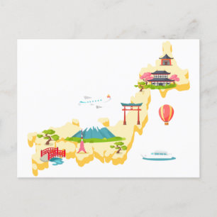 Postale Carte touristique japonaise