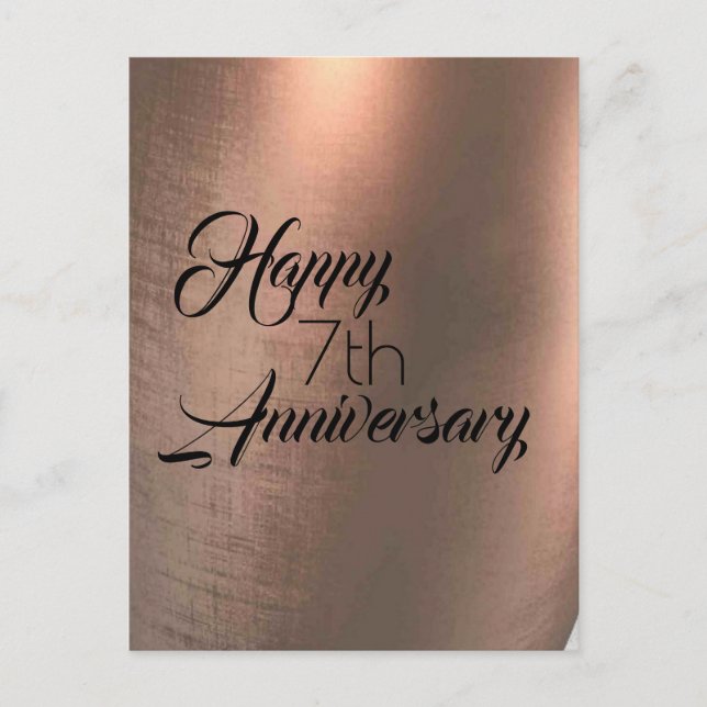 Postale Carte traditionnelle de 7e anniversaire de mariage (Devant)