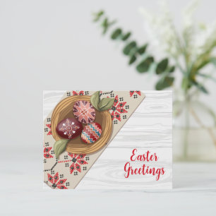Postale Carte traditionnelle de voeux de Pâques folkloriqu