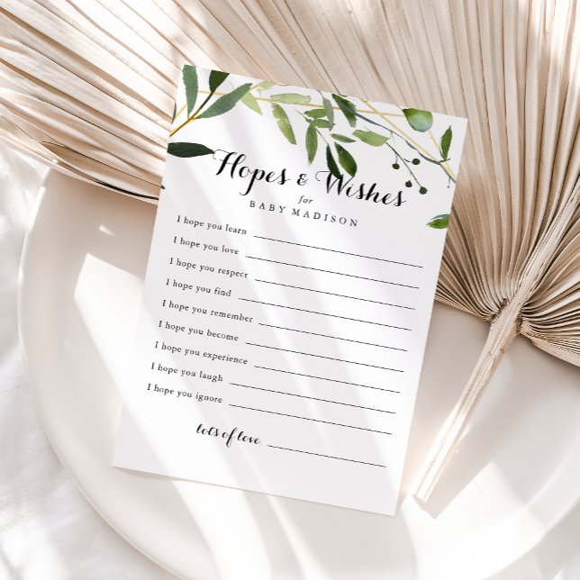 Postale Carte Tropical Green Baby shower d'espoirs et de v (Créateur téléchargé)