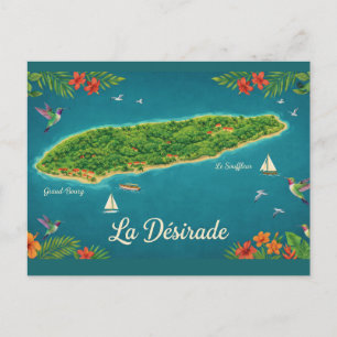 Postale Carte Tropicale La Désirade, Guadeloupe
