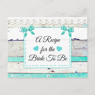 Postale Carte turquoise Turquoise Rustic Wood Recette