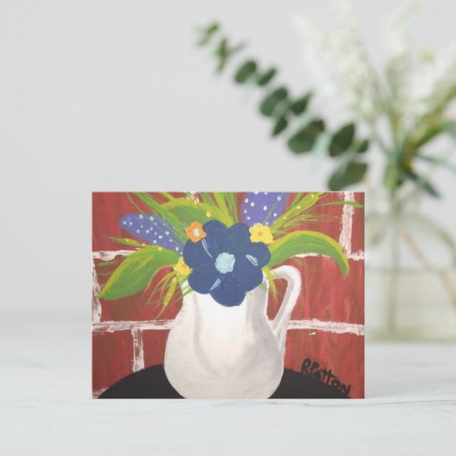 Postale Carte Vase en brique 5x7 (Debout devant)