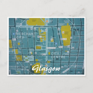 Postale carte ville de glasgow