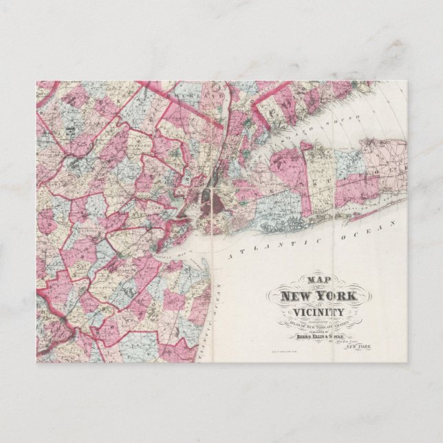 Postale Carte vintage 1868 de New York (Devant)