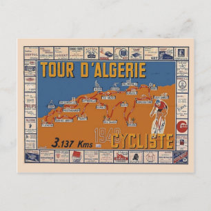 Postale Carte vintage, Algérie Course cycliste 1949