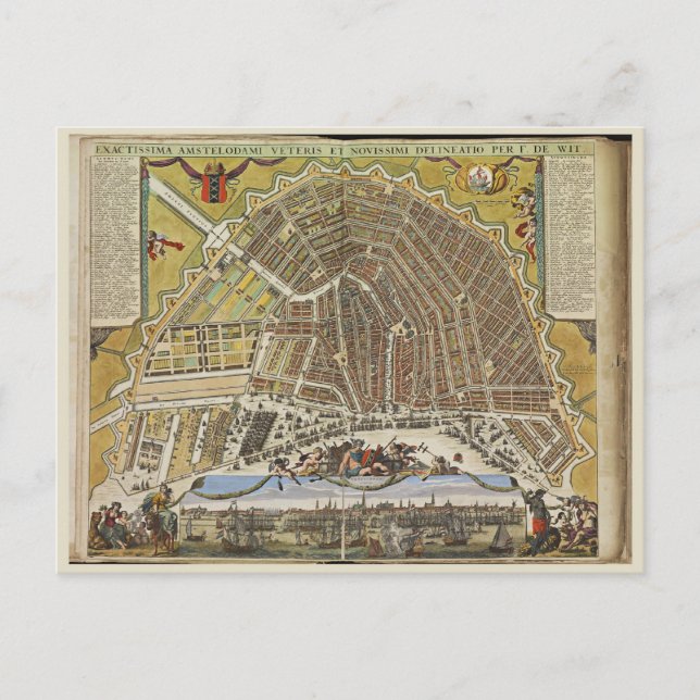 Postale Carte vintage Amsterdam (Devant)