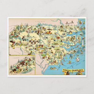 Postale Carte Vintage amusante de Caroline du Nord