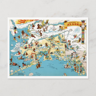 Postale Carte Vintage amusante de l'Alaska