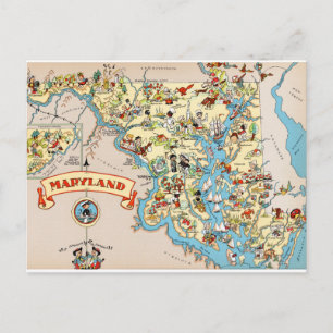 Postale Carte Vintage amusante du Maryland