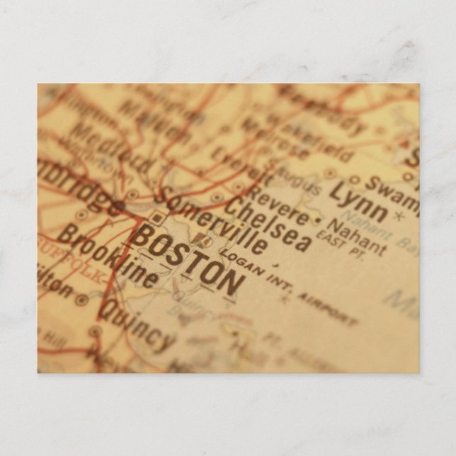 Postale Carte Vintage BOSTON (Devant)