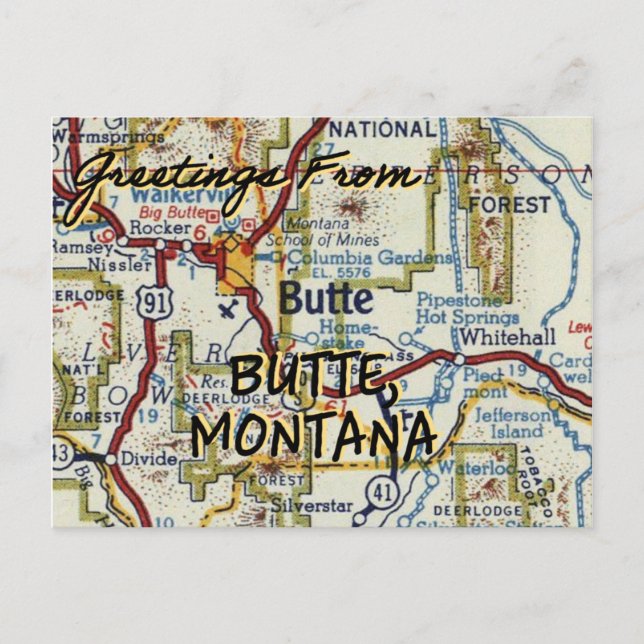 Postale Carte Vintage Butte Montana (Devant)