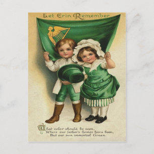 Postale Carte vintage Couple Irlandais St Patrick's Day Ca