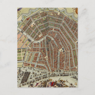 Postale Carte vintage d'Amsterdam (1688)