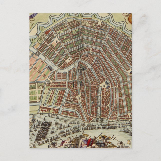 Postale Carte vintage d'Amsterdam (1688) (Devant)