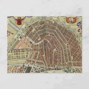 Postale Carte vintage d'Amsterdam (1688)