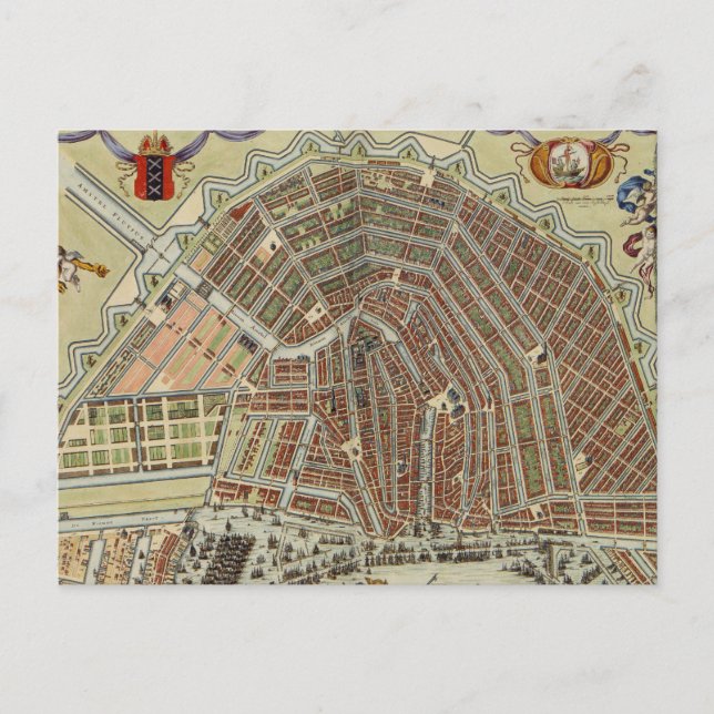 Postale Carte vintage d'Amsterdam (1688) (Devant)
