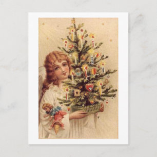 Postale Carte vintage d'arbre portant un enfant