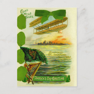 Postale Carte vintage d'avion de la Saint-Patrick