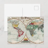 Carte vintage de 1902 des religions missionnaires 