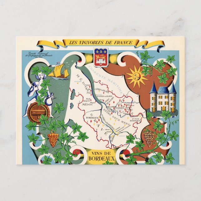 Postale Carte Vintage de Bordeaux, France (Devant)