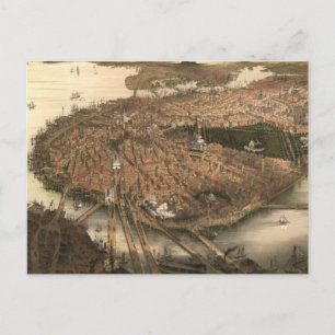 Postale Carte vintage de Boston (1877)