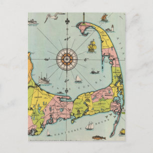 Postale Carte vintage de Cape Cod