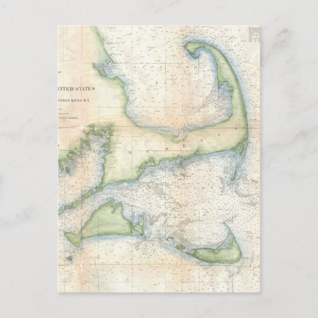 Postale Carte vintage de Cape Cod (1857) (Devant)