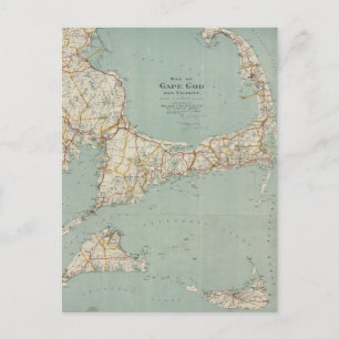 Postale Carte vintage de Cape Cod (1917)