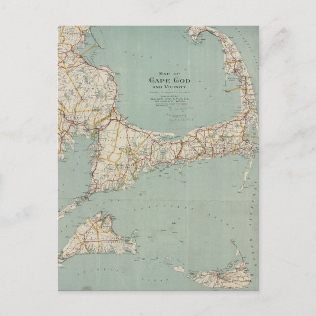 Postale Carte vintage de Cape Cod (1917) (Devant)