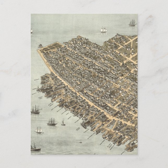 Postale Carte vintage de Charleston (1872) (Devant)