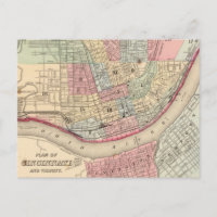 Carte vintage de Cincinnati (1780)