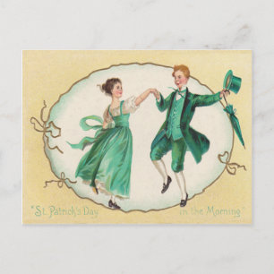 Postale Carte vintage de danse de la Saint-Patrick
