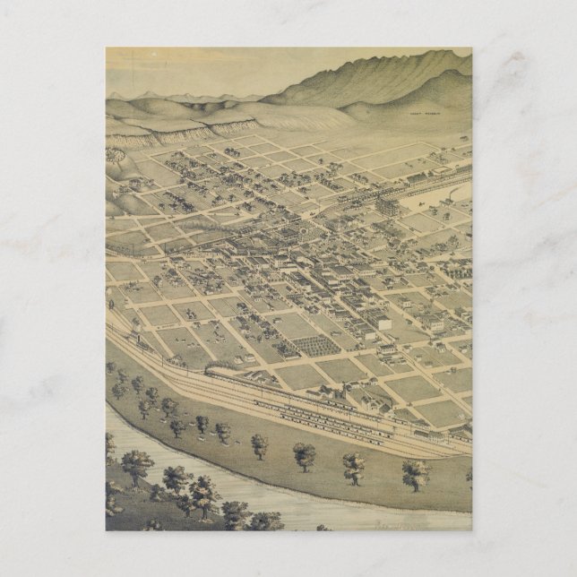 Postale Carte vintage de El Paso Texas (1886) (Devant)