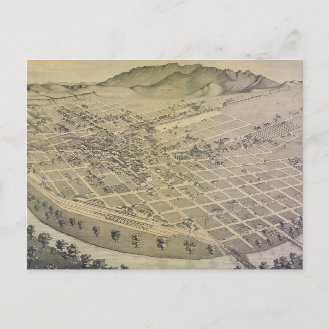 Postale Carte vintage de El Paso Texas (1886) (Devant)