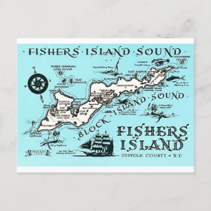 Postale Carte vintage de Fishers Island NY