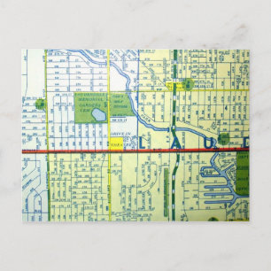 Postale Carte Vintage de Fort Lauderdale, FL