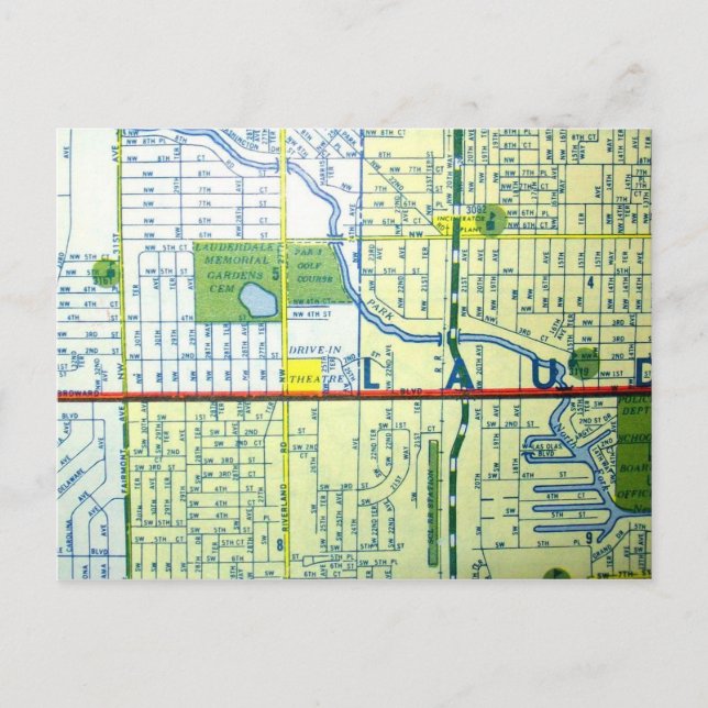 Postale Carte Vintage de Fort Lauderdale, FL (Devant)