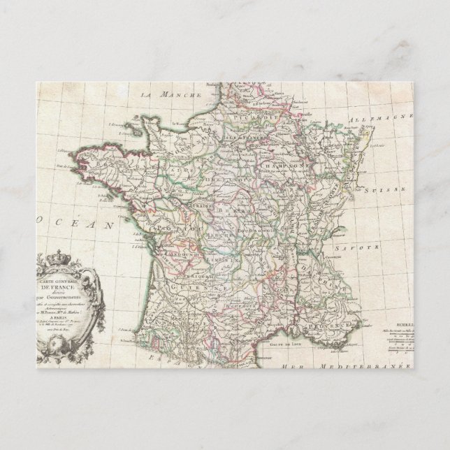 Postale Carte vintage de France (1771) (Devant)